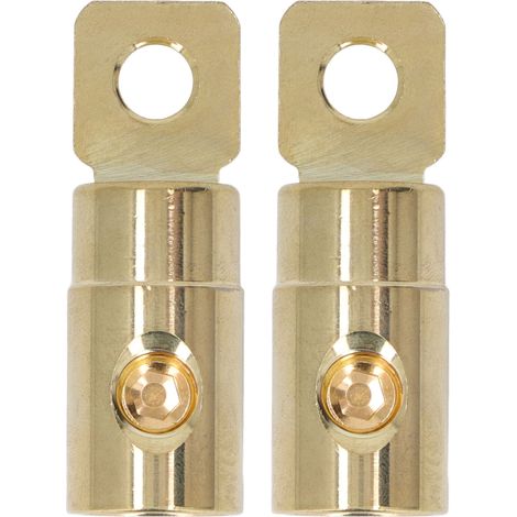 Paire de bornes de batterie O Ring en laiton doré, haute précision, soudure libre, modification audio 0GA pour 0‑2GA (1/5)
