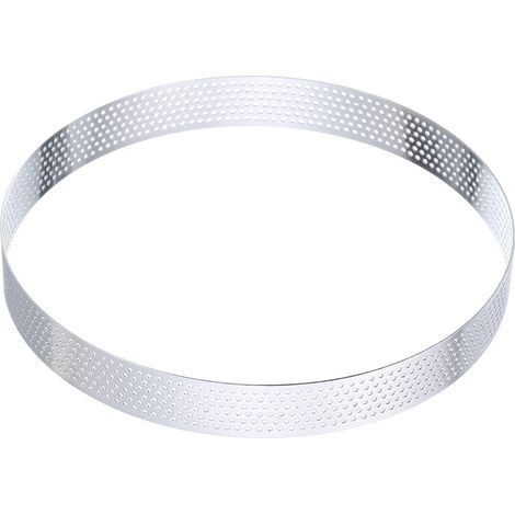 Stainless Steel Pie Rings 6.3" Perforated Metal Baking Circle for Dessert Mousse Cake Round Non-Stick Ring for Cheese Food Making Tool (1/5)