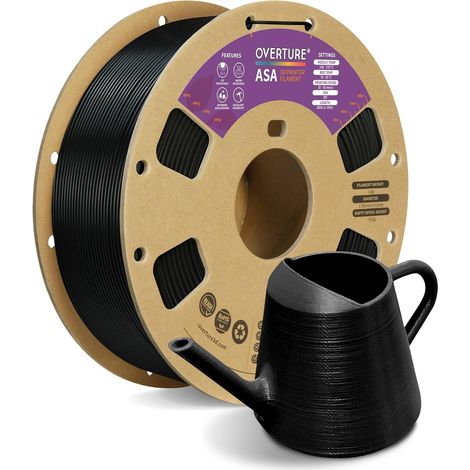 ASA Filament 1.75mm 1KG Bobine Imprimante 3D(Noir) (1/5)