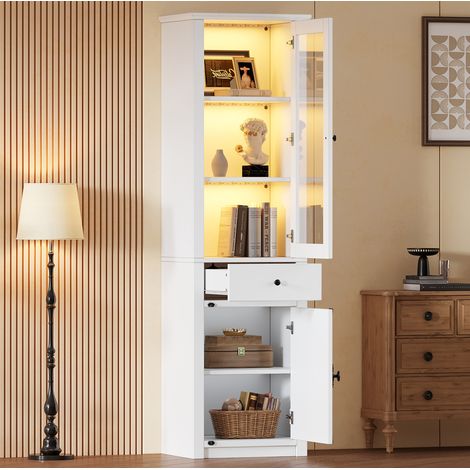 Mobile vetrina con cassetto e LED 55x40x200 cm OKMYHOME (1/5)
