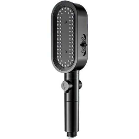 Shower Head with Stop Button, High Pressure Shower Head, Integrated Filter Cartridge, Bathroom Accessories, 3 Modes Handheld Shower Head (Black)