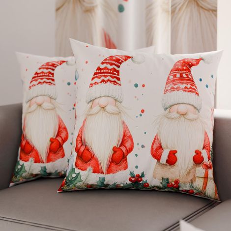 Paire de Housses de Coussin en Microfibre 80x80 cm, Coussins Décoratifs de Noël pour Chambre, Canapé, Salon, Lot de 2 Housses de Coussin, Taie d'oreiller de Noël 6 (1/3)