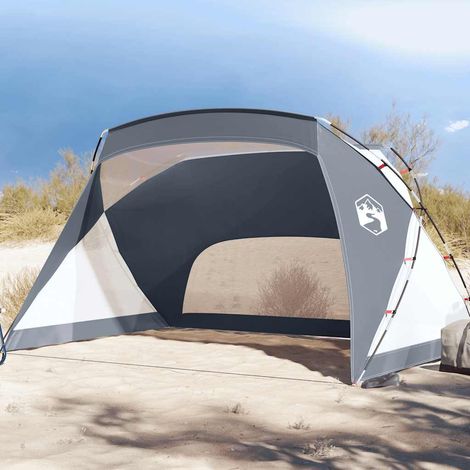 vidaXL Tente de plage gris 274x178x170/148 cm 185T polyester (1/5)