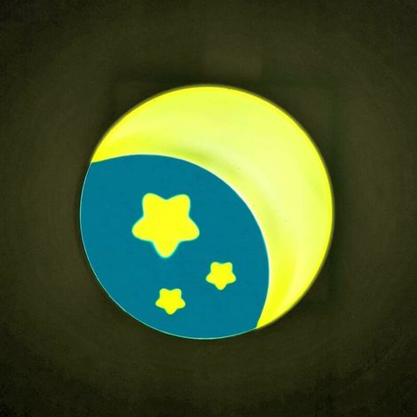 Green Mobility-2pcs Prise de veilleuse avec capteur de lumière, Veilleuse LED pour enfants, Lampes de nuit, Éclairage automatique de la lune et des étoiles pour chambre escaliers couloir cuisine (Blan (1/5)