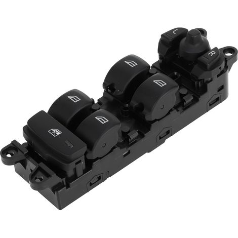 1 Interrupteur de vitre électrique, Côté conducteur avant gauche, Plastique et métal, Noir, Pour Volvo S60 V60 XC60