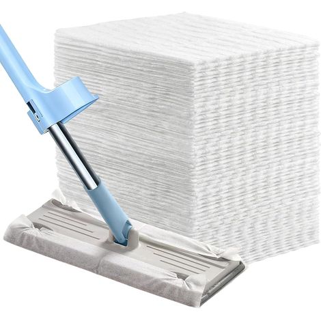 Lot de 100 recharges lingettes jetables pour Balai Plat, électrostatiques, 20 × 14 cm, compatibles têtes de Balai Plat courantes, dépoussiérage des sols et Poils d’Animaux (1/5)