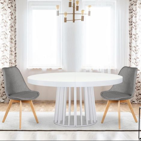 Lot de 4 chaises scandinaves Conor tissu Gris (1/5)