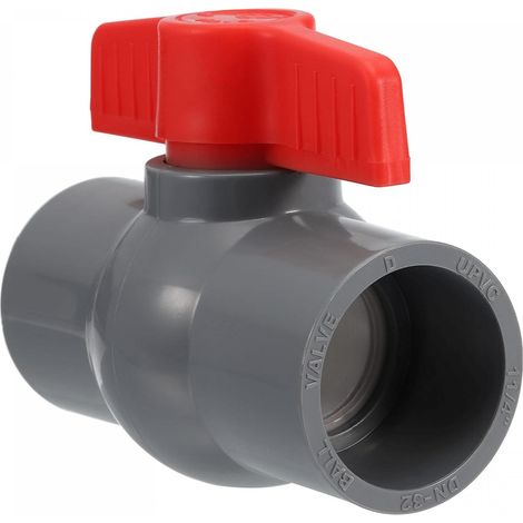 Bille Vanne - Irrigation Eau Débit Contrôle, Glissement Plastique Vanne Arrêt Vanne, Appliquer à Externe/Jardin/Piscines (40mm Diamètre Interne, Rouge Gris) (1/5)