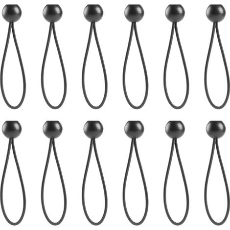 Cordons Élastiques À Boule - Pour Toile De Protection Et Tente - Longueur Totale 100 Cm - Diamètre Corde 6 Mm - Lot De 12 (1/5)