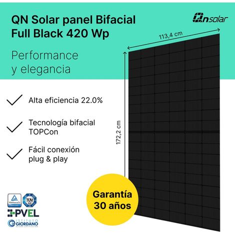Robinsun Performance 840 Kit Solar 2 Paneles Bifacial 420 Wp + Microinversor 800 W + Fijación 20º + Cable 3m (1/4)