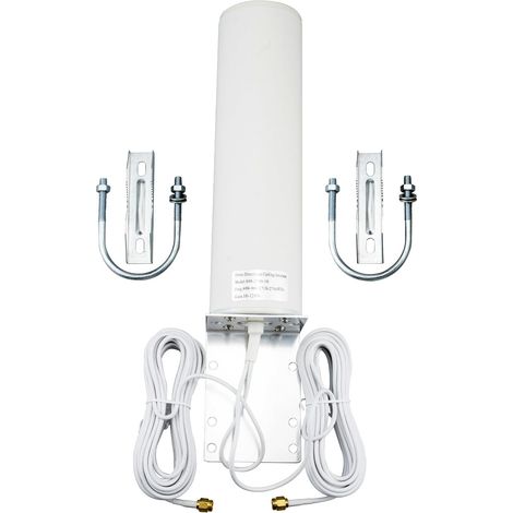Antenne extérieure 4G 698-2700 MHz, 10 dBi, double connecteur SMA (mâle), câble RG174 de 5 mètres, routeur/point d'accès Wi-Fi 3G/4G LTE omnidirectionnel à gain élevé (1/5)
