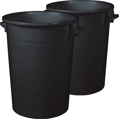 BRB Rundtonnen-Set für Gewerbe & Industrie – hygienisch, stabil, stapelbar, vielseitig (2X 100 Liter)