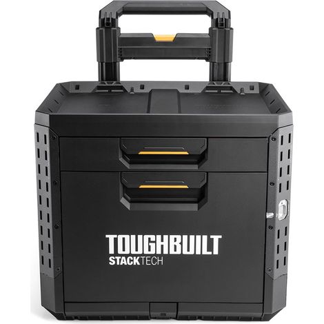 Caja de herramientas con ruedas de 2 cajones y cierre, stacktech, 53 x 40,5 x 47,7 cm