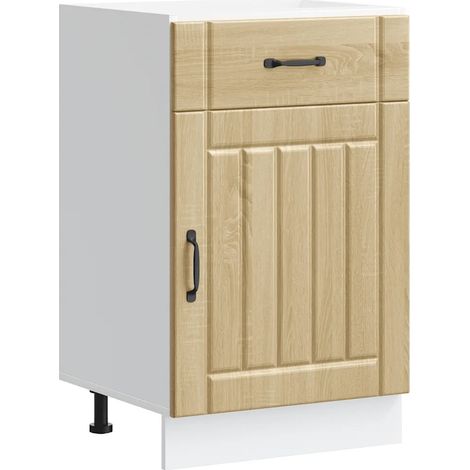 Mueble de cocina Lucca 50 x 46 x 81,5 cm almacenamiento práctico patas ajustables estilo moderno madera de roble Sonoma de ingeniería 020050075 (1/5)