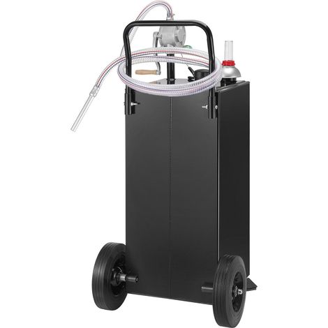 Bidon d'essence de 30 gallons (114 litres), réservoir de stockage de carburant sur roues, bidon portable avec pompe de transfert manuelle, conteneur à carburant essence/diesel pour voitures, tondeuses (1/5)
