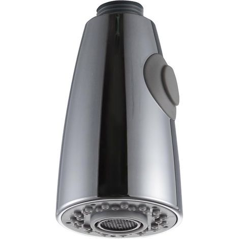 Rociador extraíble de repuesto de dos funciones para fregadero de cocina, cabezal rociador cromado, interfaz de 1/2". (1/5)