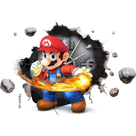 Stickers muraux 3D Mario, stickers muraux 3D pour chambres d'enfants, autocollants