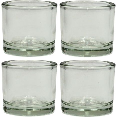Lot de 4 photophores en Verre Transparent - Simples et élégants - Dimensions : H x Ø Environ 5,5 x 6 cm (1/5)