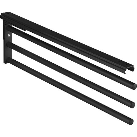 Porte-Serviettes Coulissant H6008 à 3 Bras Extensibles 465 mm Noir (1/5)