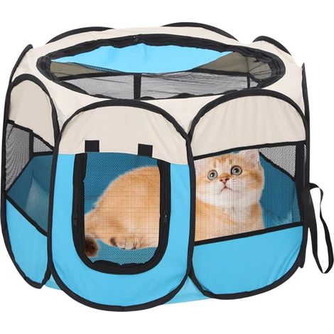 Tente pour Chien d'Intérieur - Tente Semi - Fermée à Mailles Cage pour Chat (1/5)