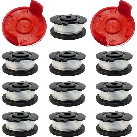 Bobine de Fil de Rechange pour Ein-hell GE-CT 18/28 Li et GE-CT 18/28 Li TC, 4.9M x 1.6mm Bobine de Fil de Rechange pour Débroussailleuse (10 Bobines + 2 Capuchon) (1/5)
