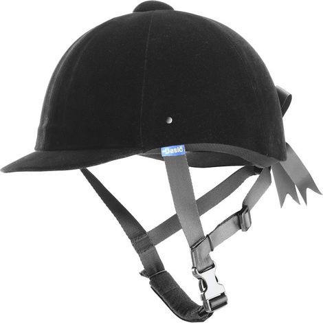 Cap da equitazione classico e guscio ABS con rivestimento in velluto Omologato CE: 61 cm, Nero 10