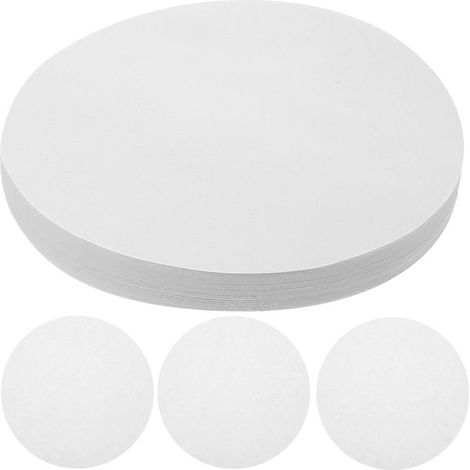 100 disques de qualité supérieure de 18 cm de diamètre, débit moyen, papier filtre qualitatif (blanc)-White