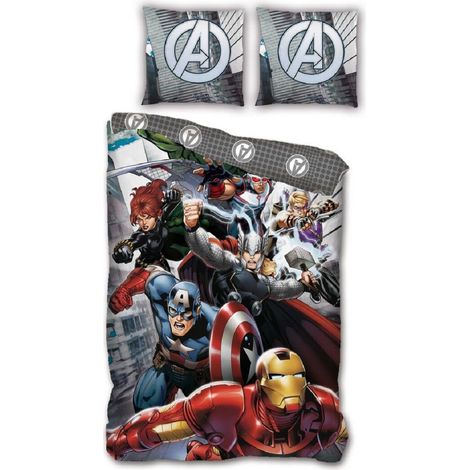 Marvel Avengers Bettwäsche Bettbezug 140 x 200 cm mit Kissenbezügen 63 x 63 cm