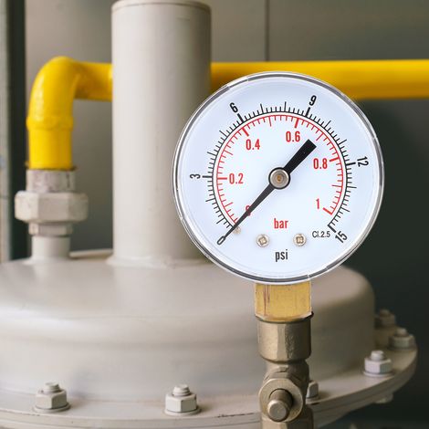 Manomètre à cadran de 50 mm, raccord inférieur 1/8 BSPT pour air, eau, huile et gaz (0-15 PSI 0-1 Bar) (1/5)