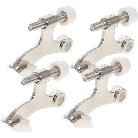Butée de Porte à Goupille de Charnière en Alliage de Zinc Argenté, Lot de 4pcs, Robuste et Réglable, Protège Murs, Facile à Installer pour Bureaux et Chambres (1/5)