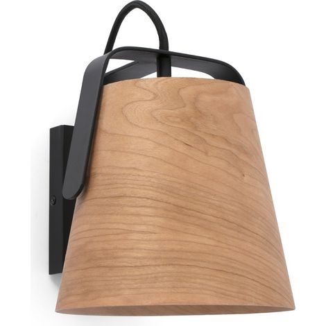 STOOD Aplique negro y madera (1/4)