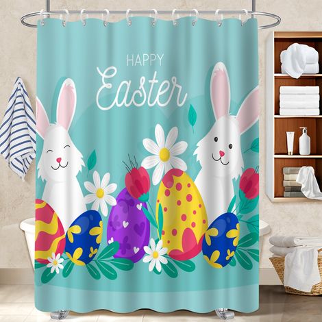 Rideau polyester pour douche 180x180 bordure lestée séparation douche pour une déco d’hiver réconfortante (1/5)
