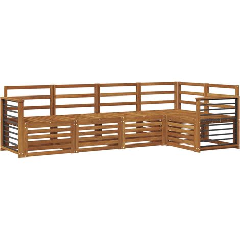 Sofa Sets 5 pcs Natural Solid Acacia Wood vidaXL