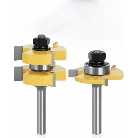 8-mm-Schaft-Nut- und Federfräser-Set, 3 Zähne, T-förmiger Holzfräser, Strukturwerkzeug für Hauswände (1/4)