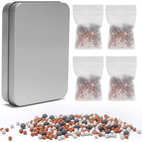 Recharges Billes Minérales 4 Packs pour Pommeau de Douche Filtrant, Pierres Filtrantes Ionisantes, Anti-Calcaire, pH Neutre, Universel (1/5)