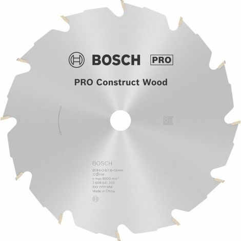 Lame de scie circulaire Bosch PRO Construct Wood FWF 184x2,6x16 12Z - 2608641200 (1/5)