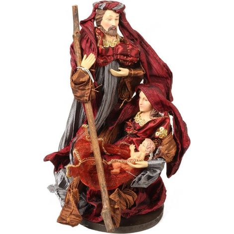 Presepe natalizio "L'amore della Sacra Famiglia" in tessuto di lino, 30 cm. (1/4)