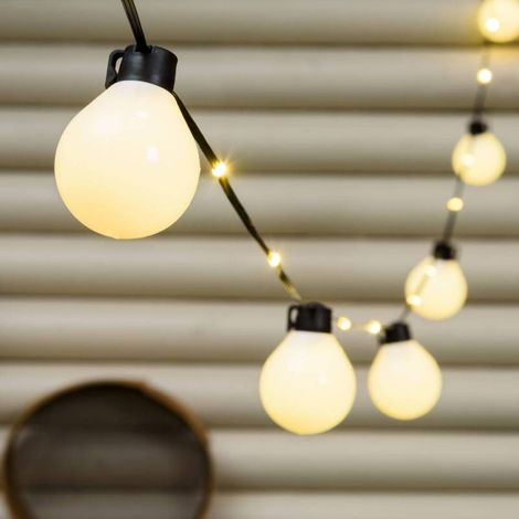 Guirlande guinguette électrique câble avec led Illuminées 25 globes blanc chaud Lotti (1/5)