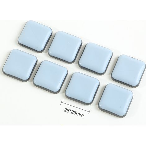 Patins de Meubles, 16 Pièces PTFE Téflon Carré Auto-adhésives Coulisses de Meubles Adaptés Aux Sols et Tapis Lisses (Carré, 2525mm) 20pcs (1/4)