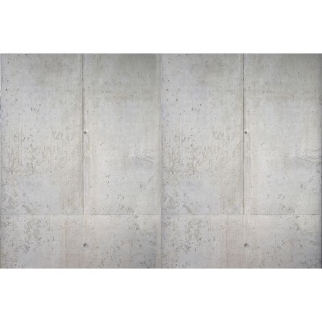 Papier peint panoramique pour couloir industriel | Tapisserie panoramique grise effet béton | Papier peint panoramique pour salon - 267 x 400 cm (4 pièces) (1/2)