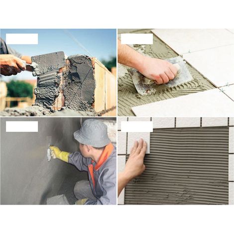 Truelle crantée en acier à haute teneur en carbone et haute dureté pour carrelage mural et béton, bicolore (1/5)