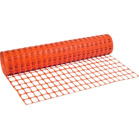 Rete di sicurezza arancione plastificata da cantiere anti UV maglia 140x40 mm rotolo 50 metri BRIXO - 100 cm