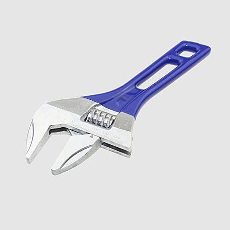 BEBUSINGOTO Llave ajustable compacta y ligera, con agarre suave, apertura amplia y mordaza ancha, corta, azul (150 mm) (1/3)