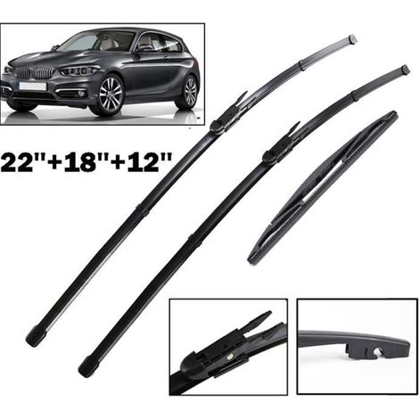 Lot de 3 balais d'essuie-glace pour BMW Série 1 F20 F21 2011-2019 22'' 18'' 12'' (1/4)