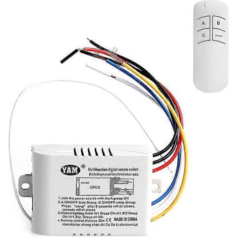 Récepteur et émetteur sans fil à 3 canaux pour éclairage intelligent, durable. (1/5)