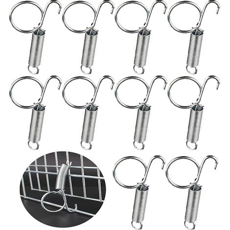 Cage Spring, Cage Door Spring Hooks, Spring Lock Hook, Pet Cage Door Rabbit, Squirrels, Birds, Rodents
