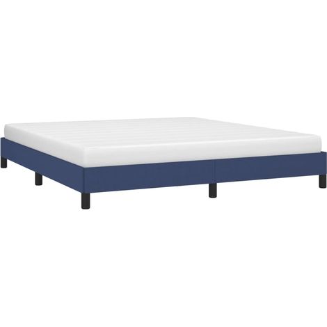 Vidaxl – Cadre de lit 160x200 cm – Tissu bleu respirant – Lattes en contreplaqué pour soutien optimal – Design moderne (1/5)