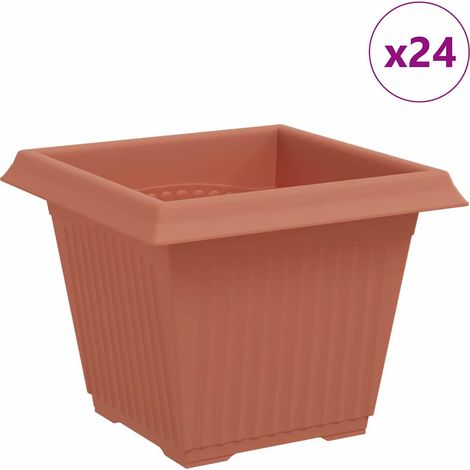 Maison Exclusive - Quadratischer Blumentopf 24 pcs Ziegelrot 33 x