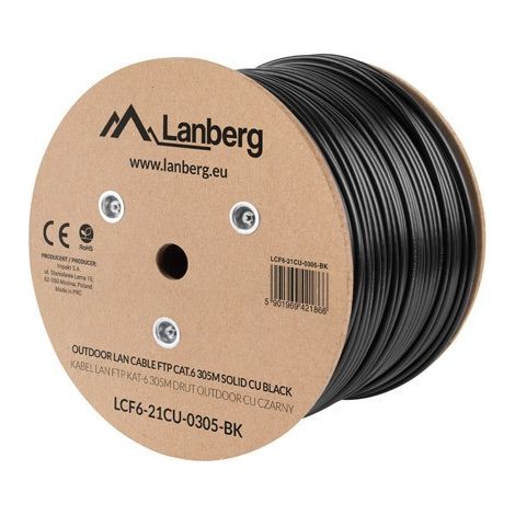 Cavo di Rete Rigido FTP Categoria 6 Lanberg LCF6-21CU-0305-BK 305 m Nero (1/4)