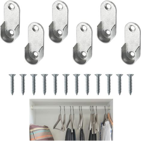 6 supports de tringle de placard en alliage de zinc pour tringle de 16 mm (1/5)